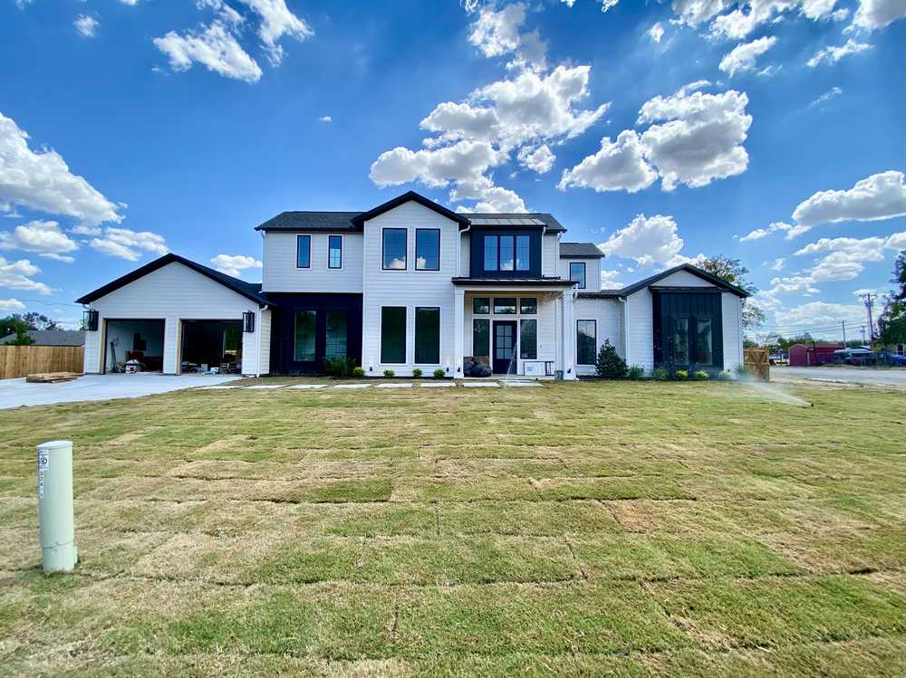 Modern farmhouse - complete, fresh sod