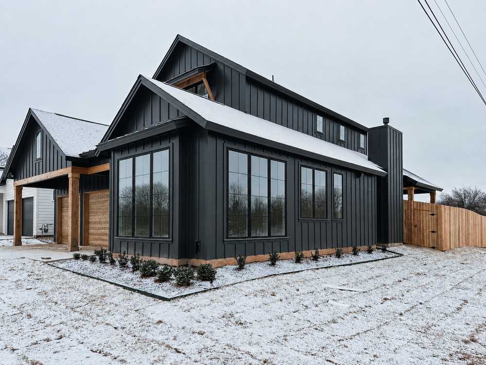 Modern farmhouse build - first snow