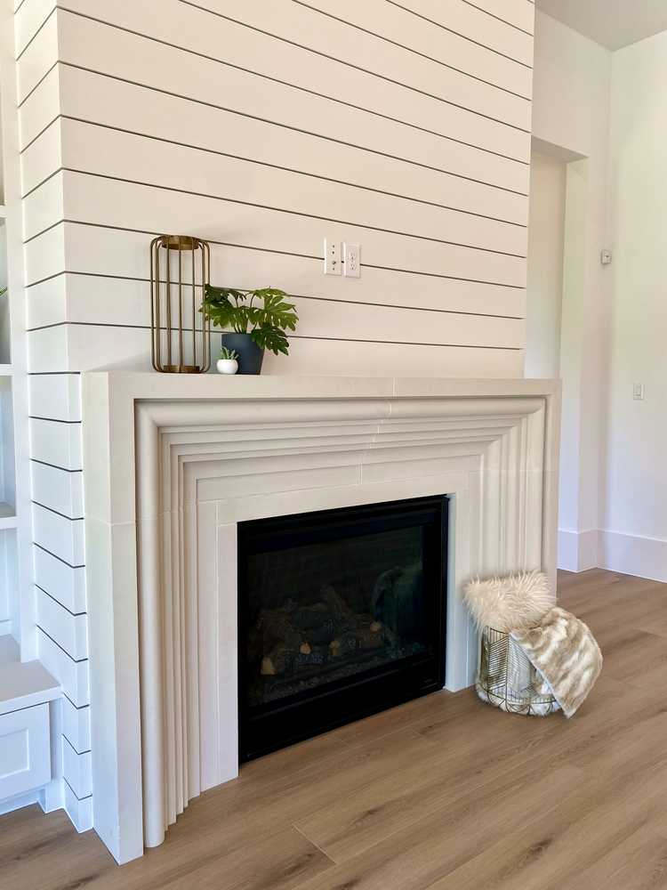 Shiplap fireplace detail